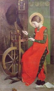 220px-Marianne Stokes St Elizabeth of Hungary Spinning for the Poor